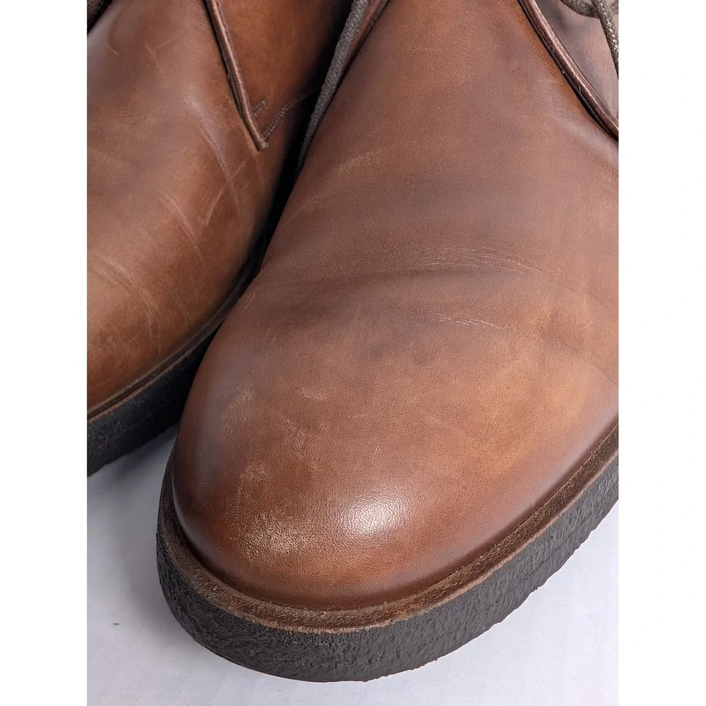 To Boot New York Men's Brown Leather Chukka Desert Boots Size 10 EU 44 Lace Up